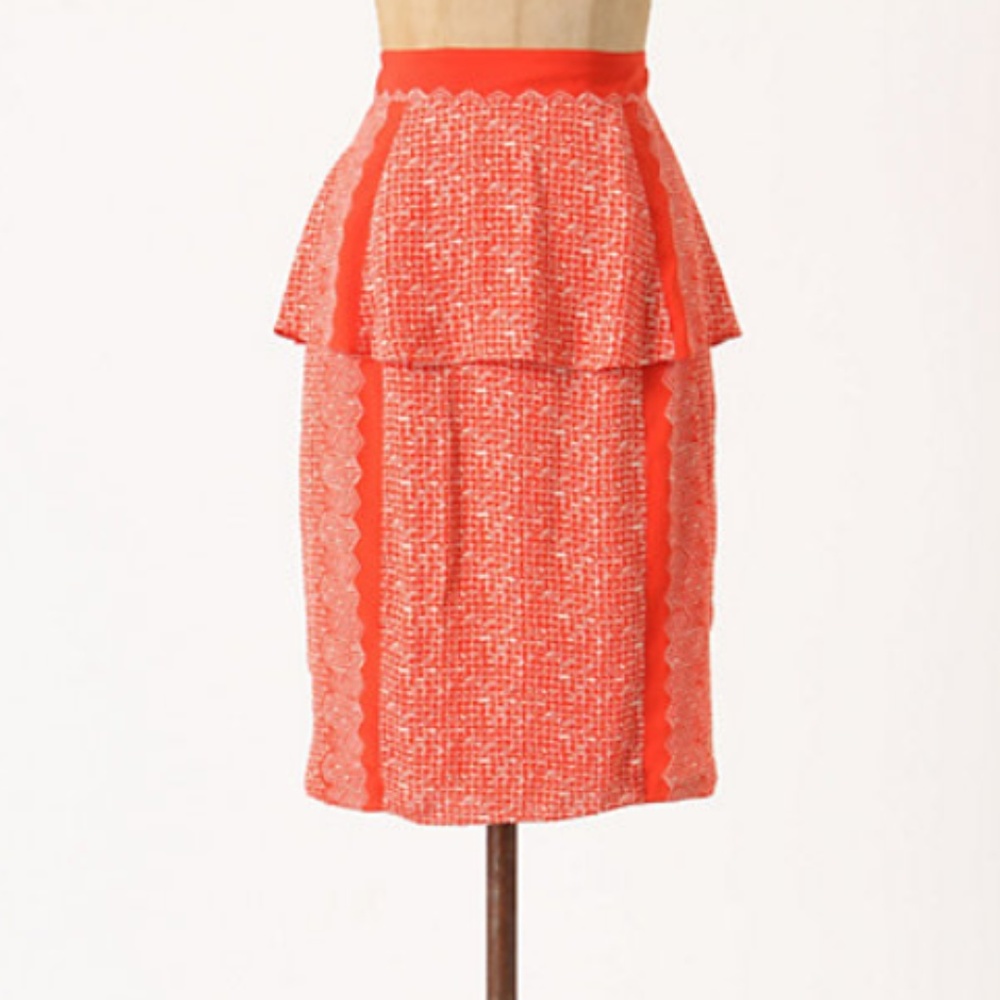 Plenty by Tracy Reese Red Printed Peplum Skirt